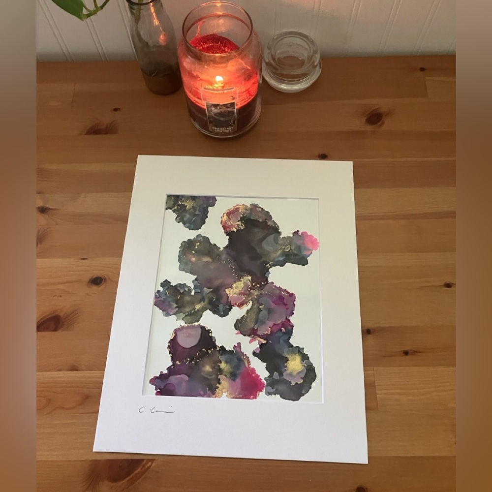 New Original Signed Artwork Alcohol Ink on Paper 127